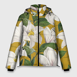 Мужская зимняя куртка Цветы Белые Лилии