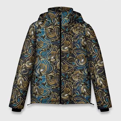 Мужская зимняя куртка Классические узоры текстуры / 3D-Красный – фото 1