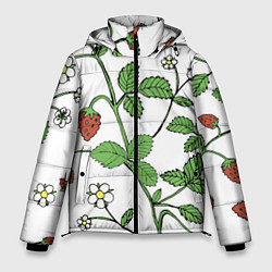 Мужская зимняя куртка Цветы Земляники Лесной