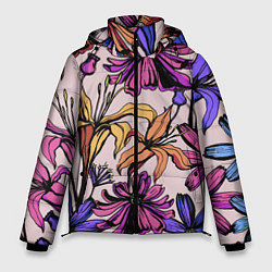 Мужская зимняя куртка Цветы Разноцветные