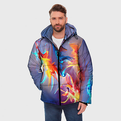 Мужская зимняя куртка Замерзшее пламя / 3D-Черный – фото 3