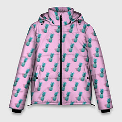 Куртка зимняя мужская Неоновые ананасы, цвет: 3D-светло-серый