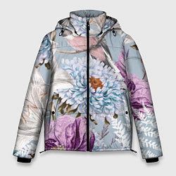 Куртка зимняя мужская Цветы Чудесный Весенний Узор, цвет: 3D-красный