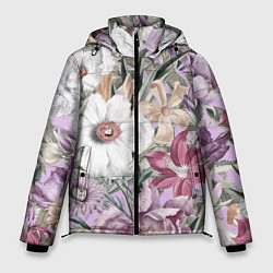 Мужская зимняя куртка Цветы Фиолетовый Клематис