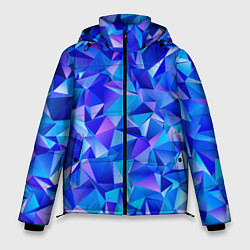 Мужская зимняя куртка СИНЕ-ГОЛУБЫЕ полигональные кристаллы