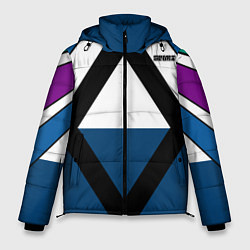 Куртка зимняя мужская Геометрический молодежный узор с надписью Спорт, цвет: 3D-светло-серый
