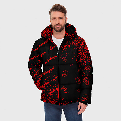 Мужская зимняя куртка LAMBORGHINI Арт Паттерны / 3D-Черный – фото 3