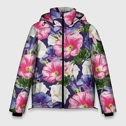 Куртка зимняя мужская Цветы Петунии, цвет: 3D-светло-серый