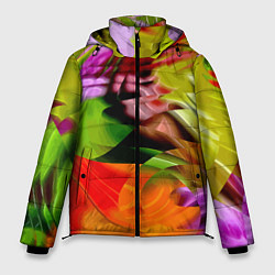 Мужская зимняя куртка Разноцветная абстрактная композиция Лето Multi-col
