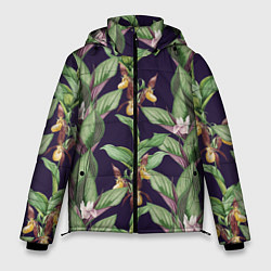 Куртка зимняя мужская Цветы Орхидеи, цвет: 3D-светло-серый