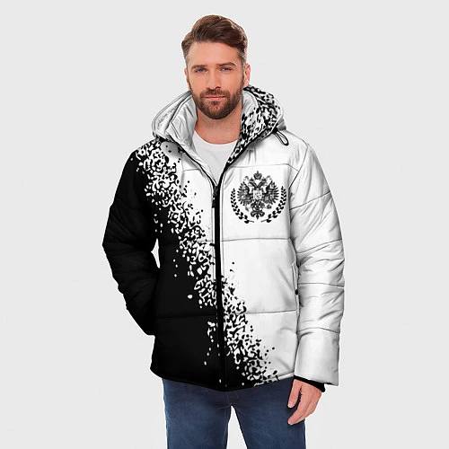 Мужская зимняя куртка RUSSIAN EMPIRE - ГЕРБ Спрей / 3D-Черный – фото 3