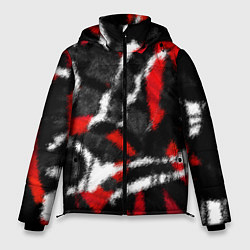 Куртка зимняя мужская Масляная Аэрография Краска Штрихи, цвет: 3D-красный
