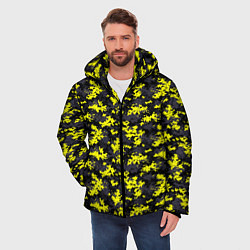 Куртка зимняя мужская Камуфляж Пиксельный Чёрно-Жёлтый, цвет: 3D-светло-серый — фото 2