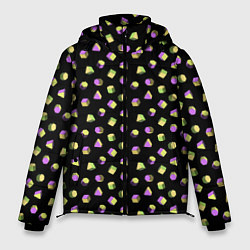Куртка зимняя мужская Объемные цветные геометрические фигуры, цвет: 3D-светло-серый