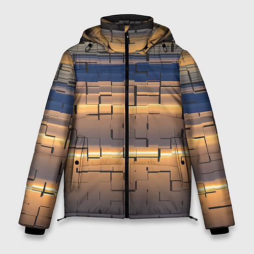 Мужская зимняя куртка Мозаика цветная colored mosaic / 3D-Красный – фото 1
