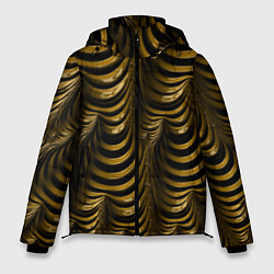 Куртка зимняя мужская Черная с золотым оптическая иллюзия Абстракция, цвет: 3D-черный
