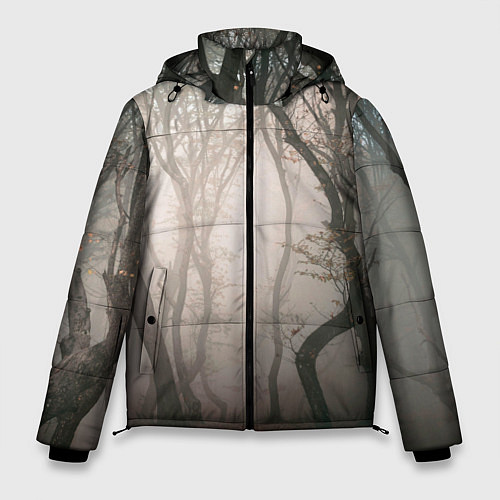 Мужская зимняя куртка Лес Туман / 3D-Красный – фото 1