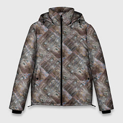 Куртка зимняя мужская Старый потертый деревянные паркет, цвет: 3D-черный
