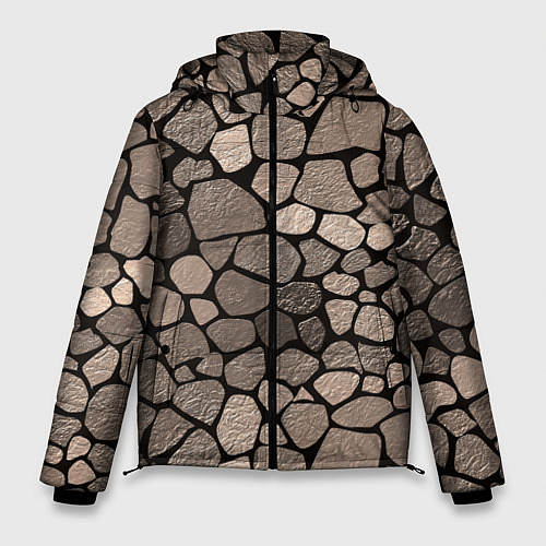 Мужская зимняя куртка Черно-коричневая текстура камня / 3D-Красный – фото 1