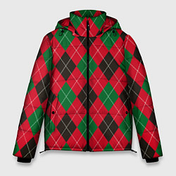 Куртка зимняя мужская Классический аргайл, цвет: 3D-красный