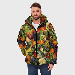 Куртка зимняя мужская Вкусные Летние Фрукты, цвет: 3D-красный — фото 2