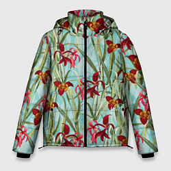 Мужская зимняя куртка Цветы Красные Тигридии