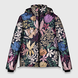 Куртка зимняя мужская Цветы Летние В Цветущем Саду, цвет: 3D-светло-серый
