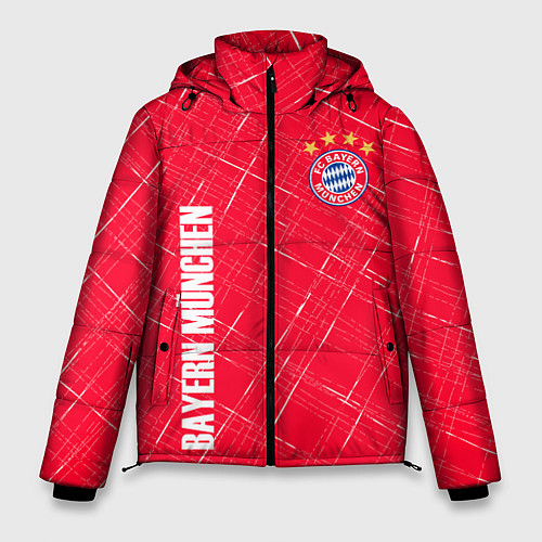 Мужская зимняя куртка Bayern munchen Абстрактно выцарапанный фон / 3D-Красный – фото 1