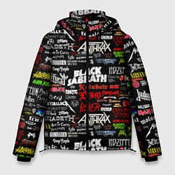Куртка зимняя мужская THE TEXTURE OF MUSICAL ROCK BANDS, цвет: 3D-черный
