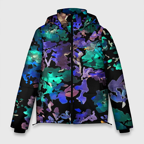 Мужская зимняя куртка Floral pattern Summer night Fashion trend 2025 / 3D-Светло-серый – фото 1