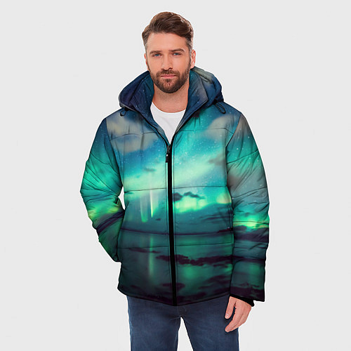 Мужская зимняя куртка Aurora borealis / 3D-Черный – фото 3