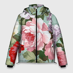 Куртка зимняя мужская Букет роз Лето, цвет: 3D-черный