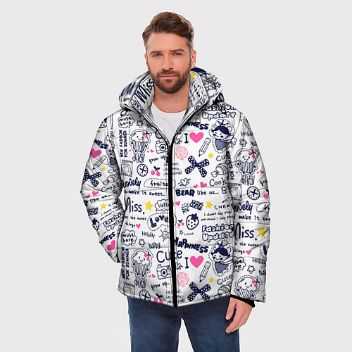 Мужская зимняя куртка HAPPINESS TO LOVE / 3D-Светло-серый – фото 3