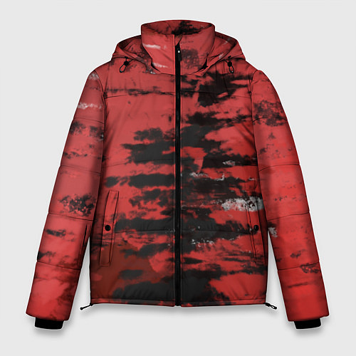 Мужская зимняя куртка Взгляд во тьму / 3D-Красный – фото 1