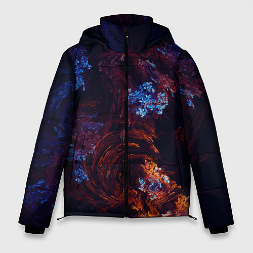 Мужская зимняя куртка Синие и Красные Коралловые Рифы / 3D-Красный – фото 1