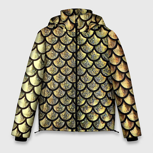 Мужская зимняя куртка Чешуя золотая / 3D-Красный – фото 1