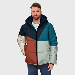 Куртка зимняя мужская Абстракция из фигур, цвет: 3D-светло-серый — фото 2