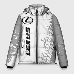 Куртка зимняя мужская Lexus Speed на светлом фоне со следами шин, цвет: 3D-черный