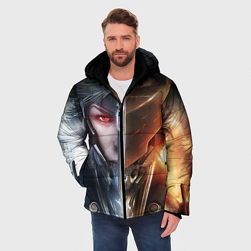 Мужская зимняя куртка METAL GEAR RISING САМУРАЙ / 3D-Черный – фото 3