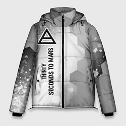Куртка зимняя мужская Thirty Seconds to Mars Glitch на светлом фоне, цвет: 3D-черный