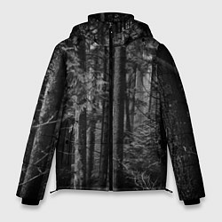 Куртка зимняя мужская Темный жуткий лес, цвет: 3D-красный