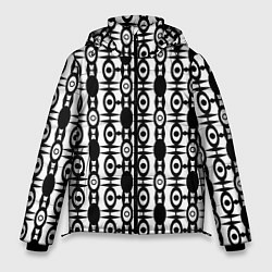 Куртка зимняя мужская Черно-белый современный узор, цвет: 3D-светло-серый