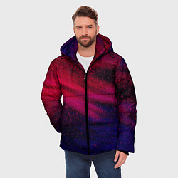 Куртка зимняя мужская Неоновая пыль - Красный, цвет: 3D-черный — фото 2