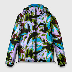 Куртка зимняя мужская Абстрактный узор Пятна краски, цвет: 3D-красный