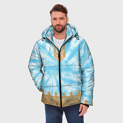 Куртка зимняя мужская Славянская тай-дай рубаха, цвет: 3D-светло-серый — фото 2