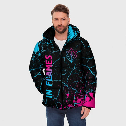 Мужская зимняя куртка In Flames Neon Gradient / 3D-Черный – фото 3