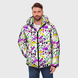 Куртка зимняя мужская Разноцветные цифры и алфавит school, цвет: 3D-светло-серый — фото 2