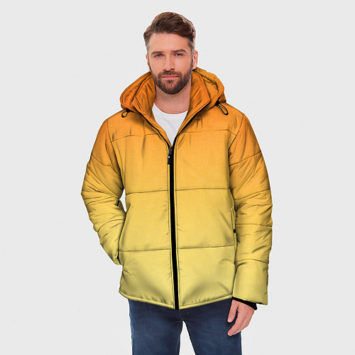 Мужская зимняя куртка Оранжевый, желтый градиент / 3D-Черный – фото 3