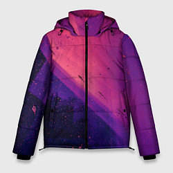 Куртка зимняя мужская Неоновая пыль и лучи - Тёмно-розовый, цвет: 3D-светло-серый