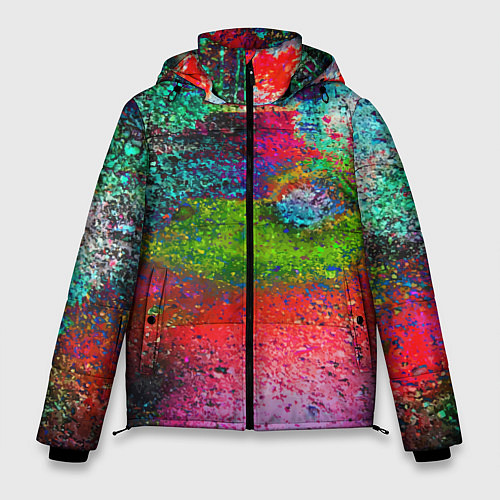 Мужская зимняя куртка Pointillism Art Fashion trend / 3D-Красный – фото 1